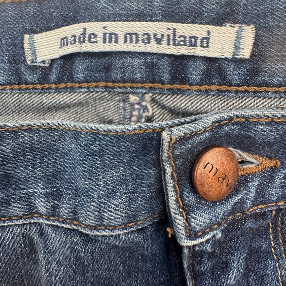 Mavi Jeans Womens Relaxed Flare Low Rise Medium Wash Denim Size 35W - Picture 7 of 7